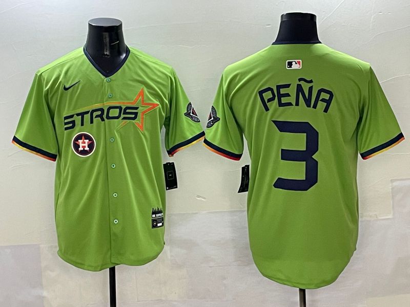 Men Houston Astros 3 Pena Green three generations Joint Name 2025 Nike MLB Jersey style 12